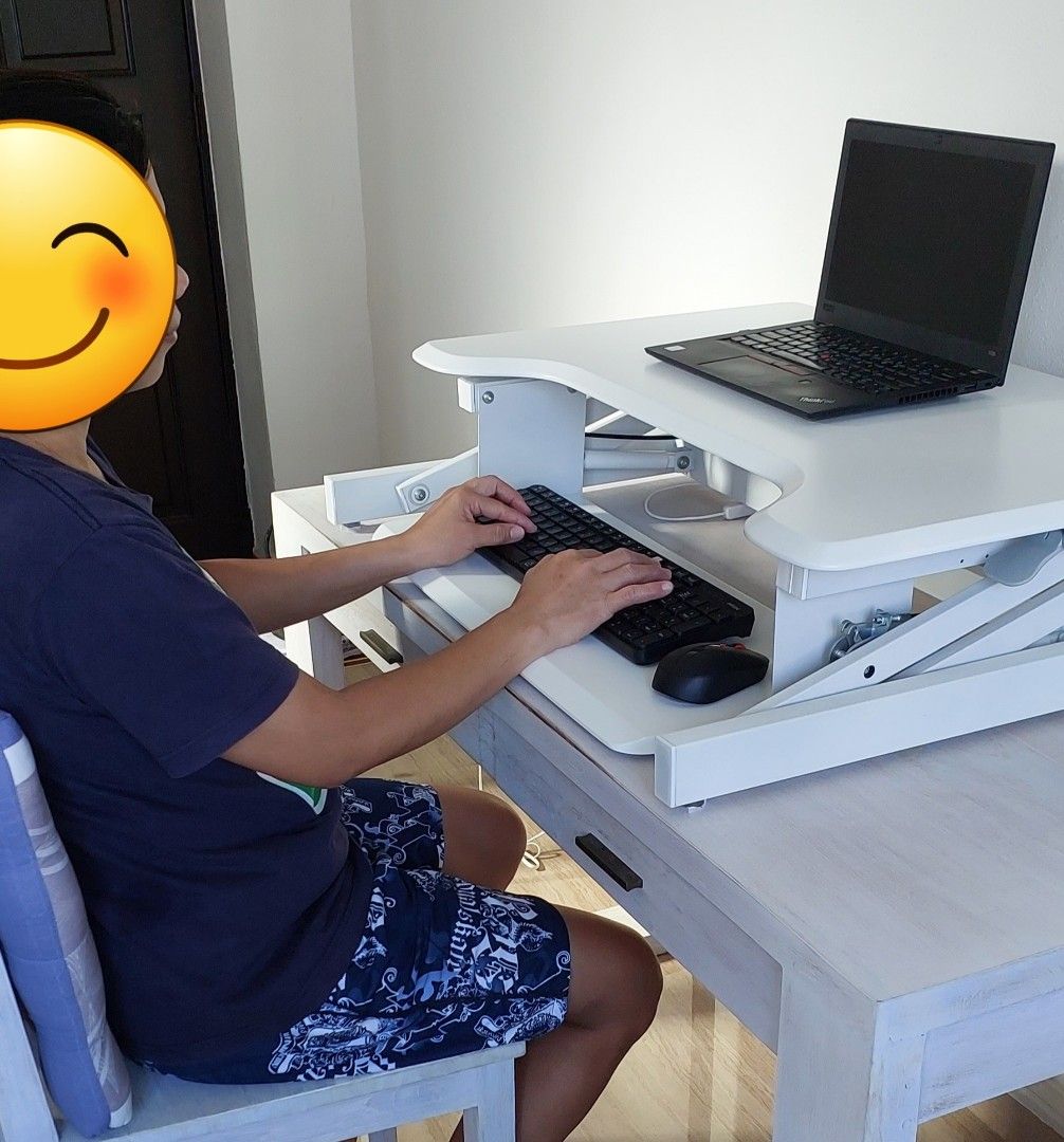 Two tier shop adjustable standing desk