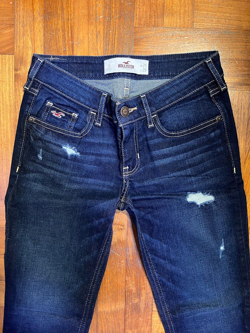 Hollister Dark Blue Denim Jeans Women s Fashion Bottoms Jeans