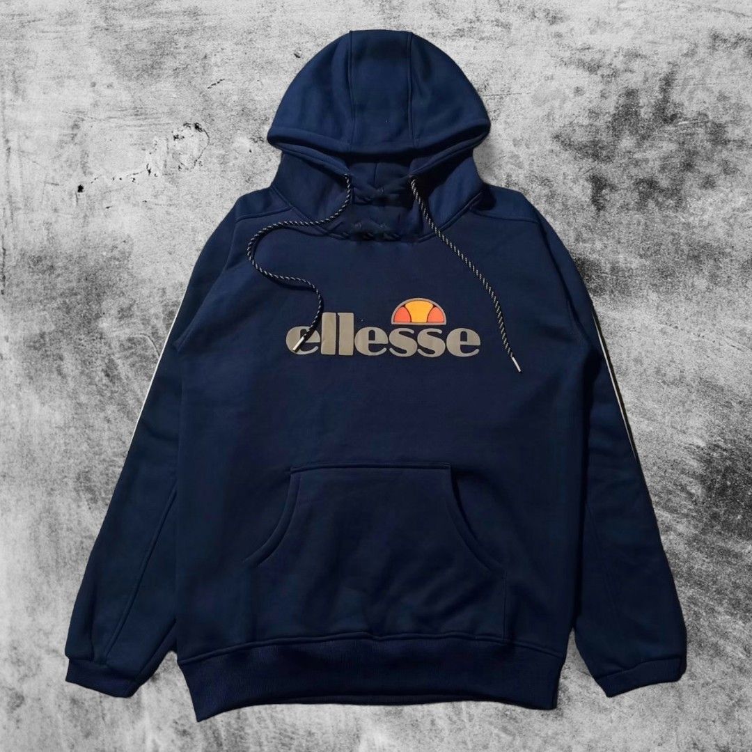 Hoodie Ellesse Barreti Navy, Fesyen Pria, Pakaian Baju Luaran di