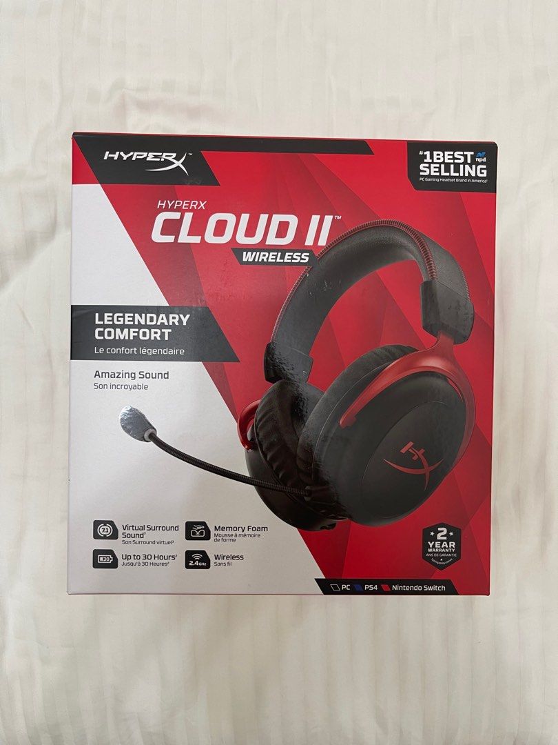 HyperX Cloud II Wireless - Gaming Headset for PC, PS4/PS5, Nintendo Switch,  Long Lasting Battery Up to 30 Hours, 7.1 Surround Sound, Memory Foam,  Detachable Noise Cancelling Microphone, Mic Monitoring : :  Electronics