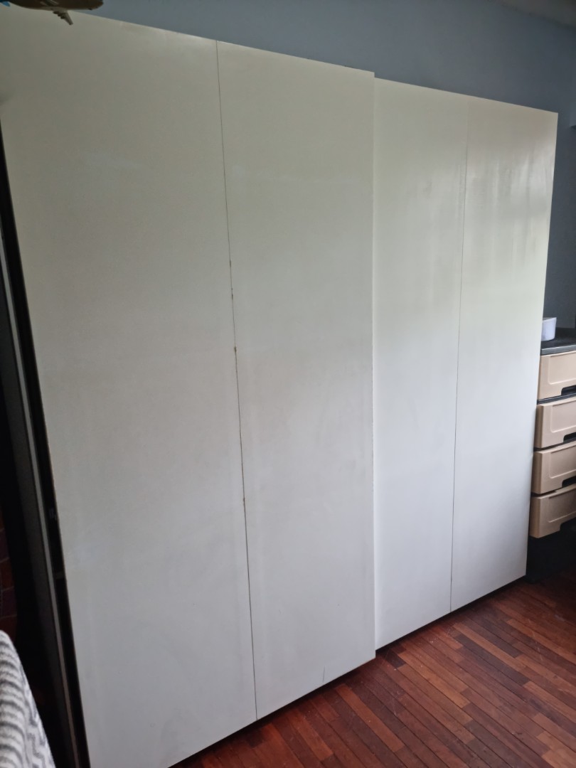 IKEA PAX WHITE WARDROBE 201CM BY 200CM(DISMANTLED), Furniture & Home ...