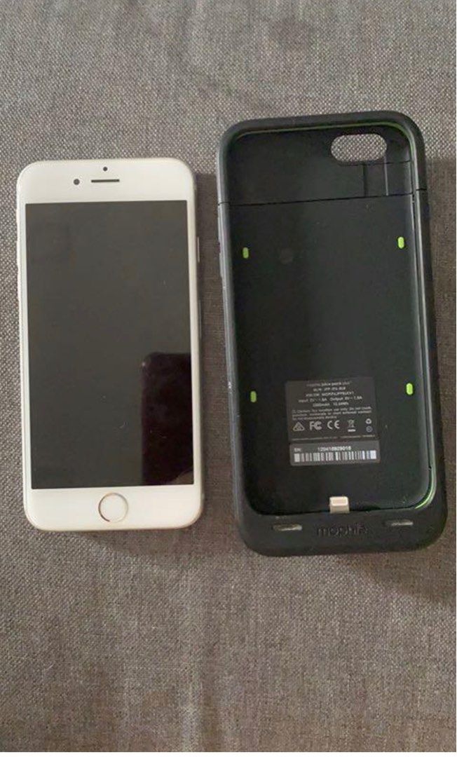 Iphone 6s with juice pack (Category: iPhone 6 Series) located in Quezon City. Submitted by sak_chan (Listing ID 1204582322, Image 1). Description: Item: Iphone 6s Condition: VGUC - no known issues, stored Details: screen replaced with oem, battery replaced by apple before, with mophie juice pack Price: 4500 MOP: gcash, bpi, bdo Shipping: grab/lalamove from QC.