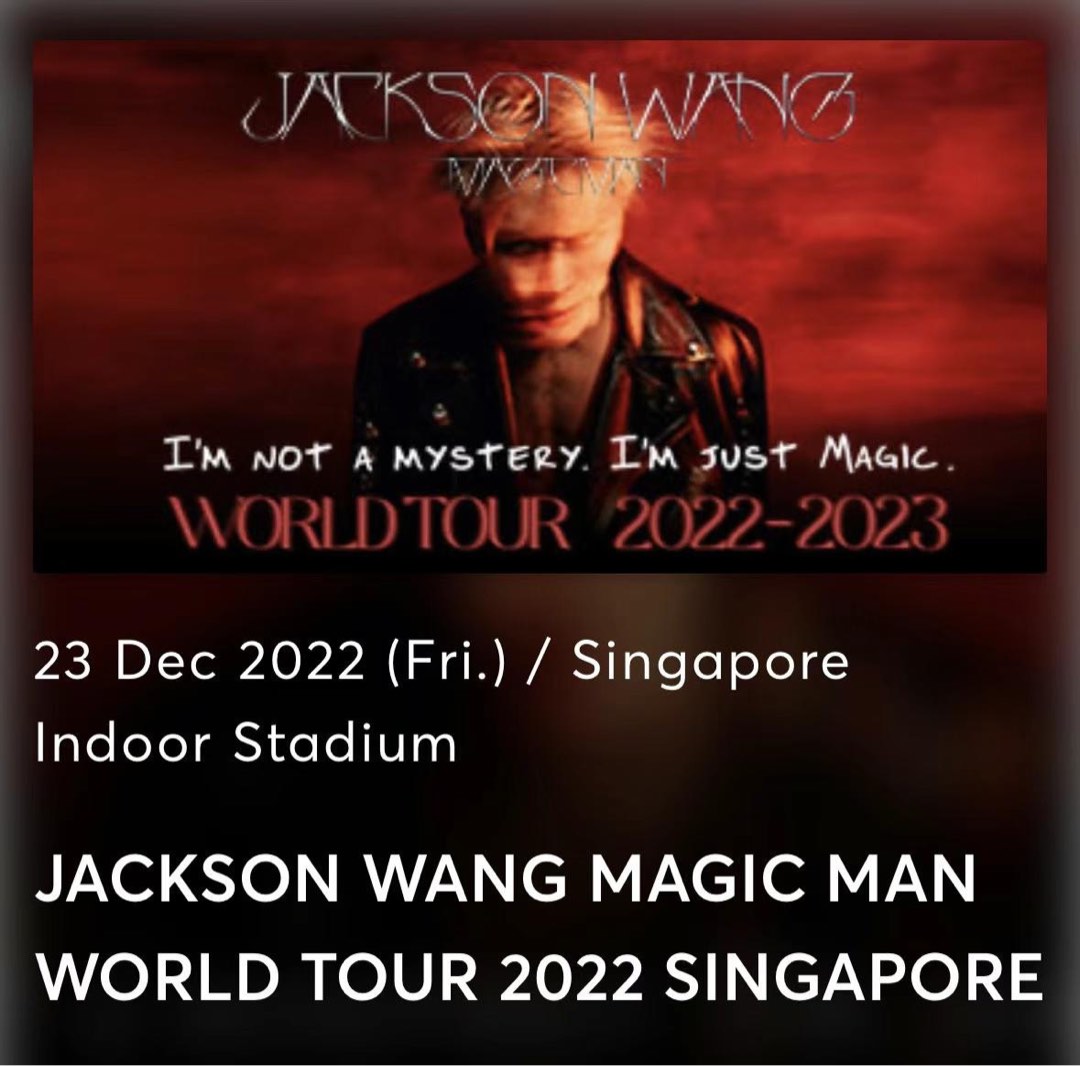 Jackson Wang VIP2 Standing Ticket, Tickets & Vouchers, Event Tickets on