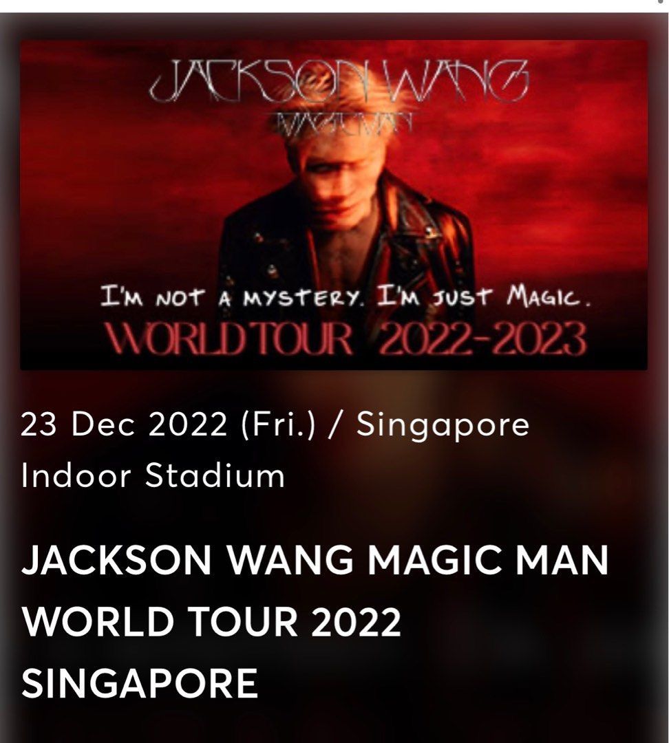 Jackson Wang Concert Tickets, 2023-2024 Tour Dates & Locations