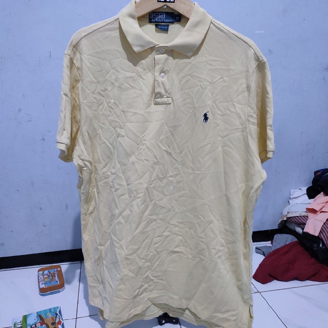 Kaos kerah polo kuning xl dkndndnnd