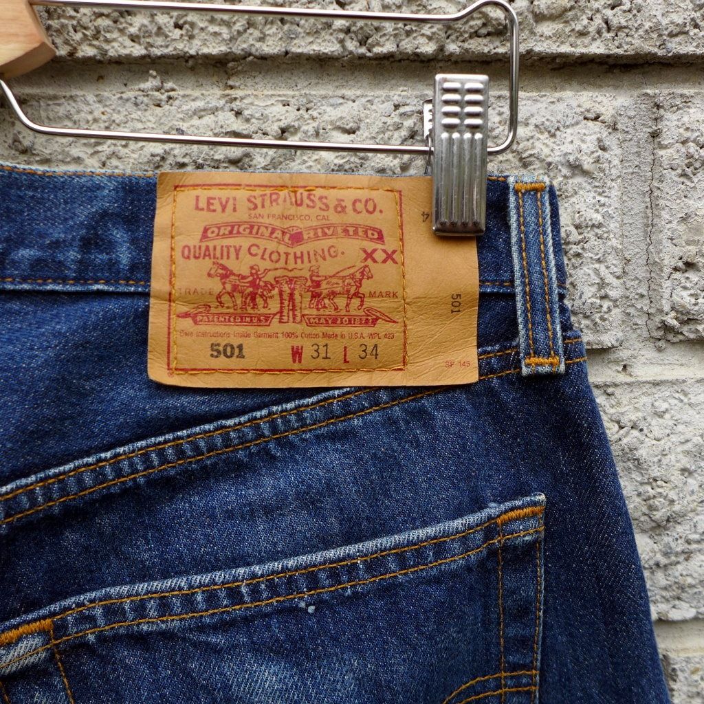 levis 501 二手牛仔褲-正品 經典 美國製 古著-(levis 07501-00)-W31 L34