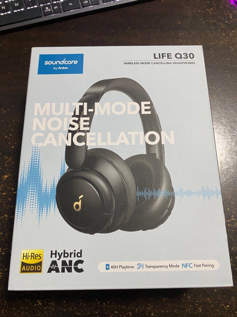 Soundcore by Anker Life Q30 Hybrid Active Noise Cancelling Headphones with  Multiple Modes, Hi-Res Sound, Custom EQ via App, 40H Playtime, Comfortable