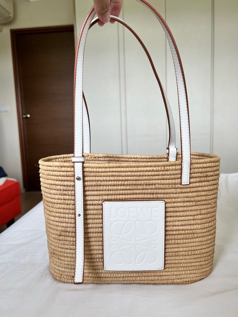Loewe raffia bag white sales