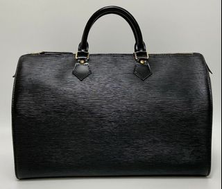 Vintage Louis Vuitton Epi Speedy 35 Black Leather Satchel Boston Bag Near  MINT in 2023