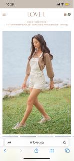 BNIP Lovet Happy Vitamin Pocket Dungaree in White (XS)