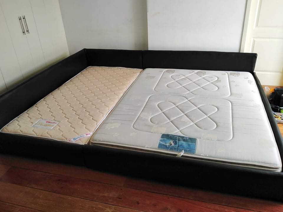 Made to order Family Bed Frame Regular (Category: Bed Frames & Mattresses) located in Quezon City. Submitted by csuzzy (Listing ID 1204420561, Image 2). Description: Family bed frame is a two COMBINATION BED FRAME MADE OF KOREA MATERIALS MDF WOOD. IT'S A WOODEN STRUCTURED BED FRAME UPHOLSTER BY PU LEATHERETTE. SIZE AVAILABLE: SUPER SINGLE W1100*2000MM DOUBLE W1350*2000MM QUEEN W1500*2000MM KING W1600*2000MM KING JUMBO W1800*2000MM COLOR AVAILABLE