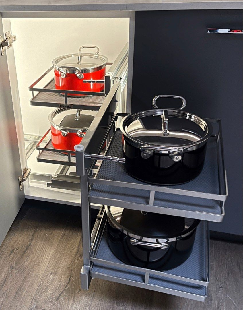 Magic corner kitchen Hafele pull out corner system, Furniture