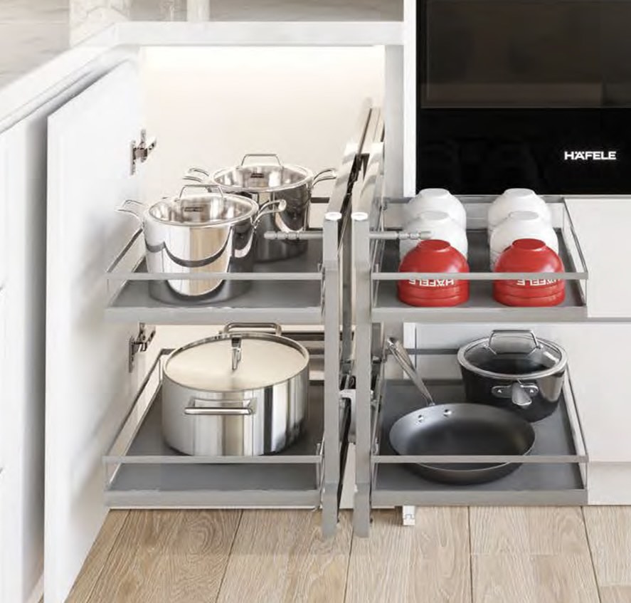 Magic corner kitchen Hafele pull out corner system, Furniture