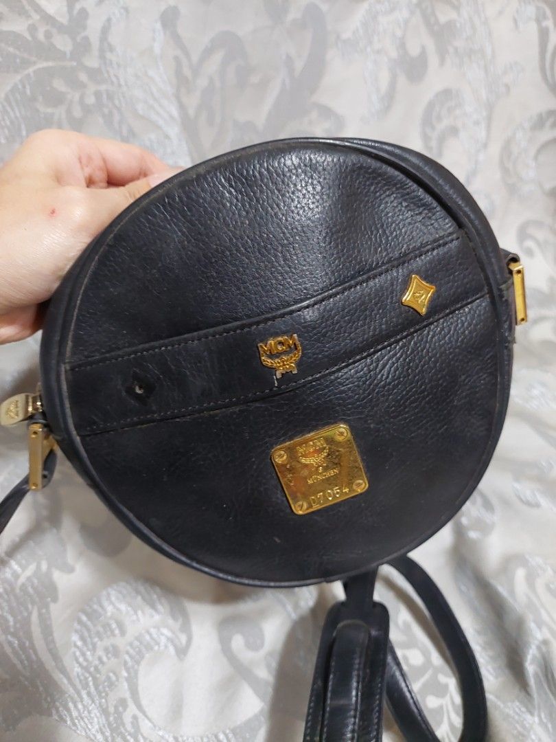 Mcm round sales sling bag