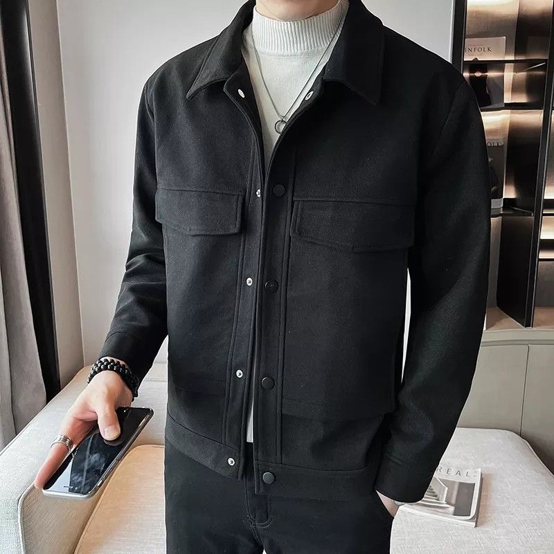 Mens fashion black discount jacket