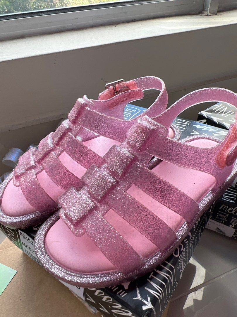 Mini Melissa Flox BB Pink Glitter USA 9 Babies Kids Babies