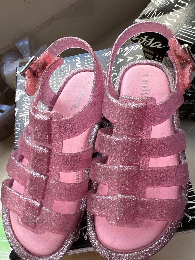 Mini melissa store flox rosa glitter