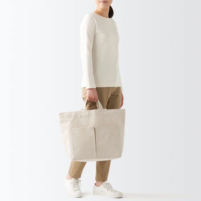 Muji Canvas Double Handle Tote Bag, Women's Fashion, Bags & Wallets ...