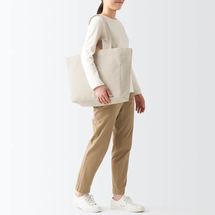 Muji Canvas Double Handle Tote Bag, Women's Fashion, Bags & Wallets