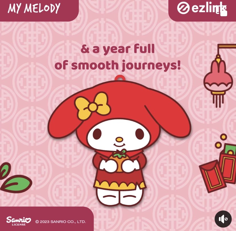 My Melody Chinese New Year LED EZLink Charm, Tickets & Vouchers, Local