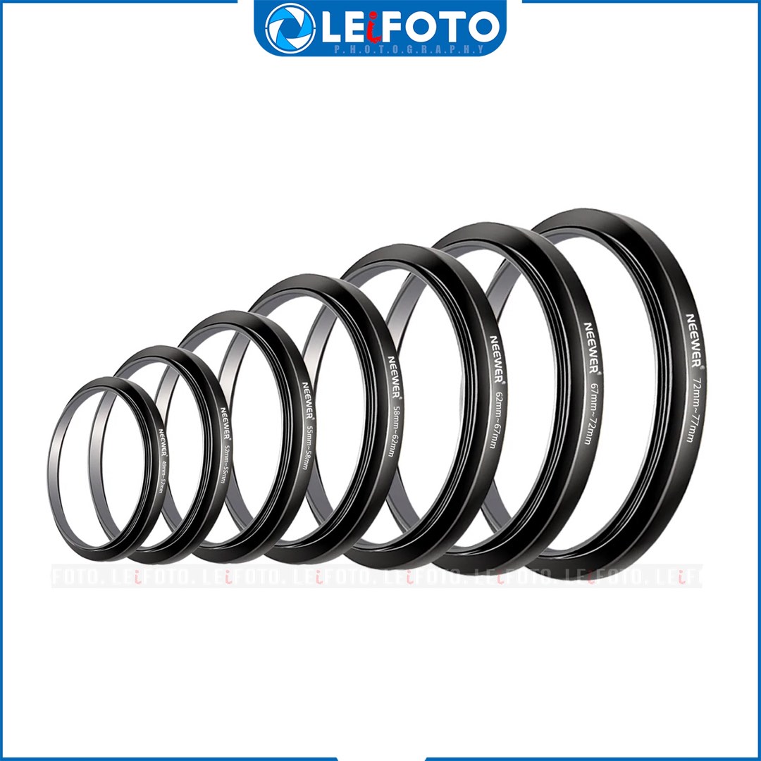 NEEWER 7pcs Stepup Lens Filter Adapter Rings Set, Photography