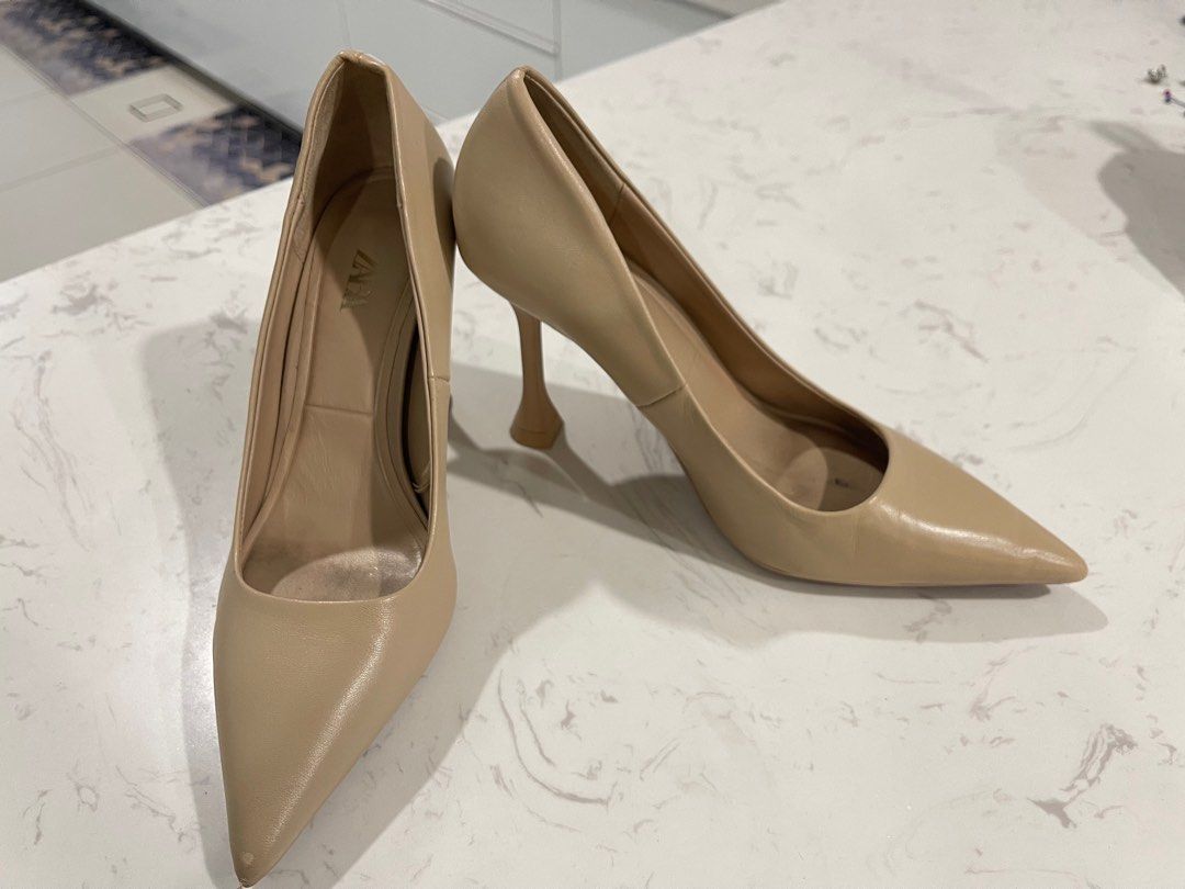 Nude Beige Zara Heels Women s Fashion Footwear Heels on Carousell