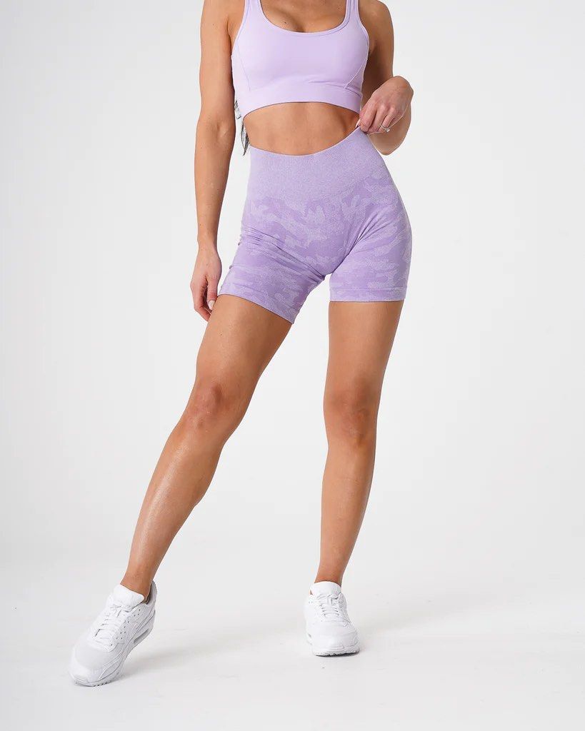 NVGTN Camo Seamless Shorts - Lilac, Women's Fashion, Activewear on