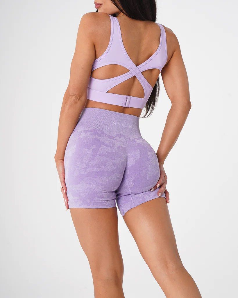 NVGTN Camo Seamless Shorts - Lilac, Women's Fashion, Activewear on