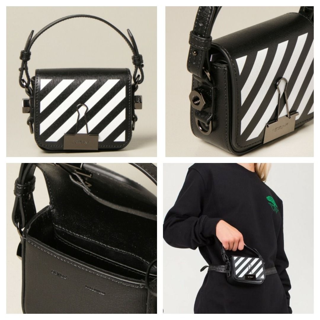 OFF WHITE Diagonal Baby Flap Bag