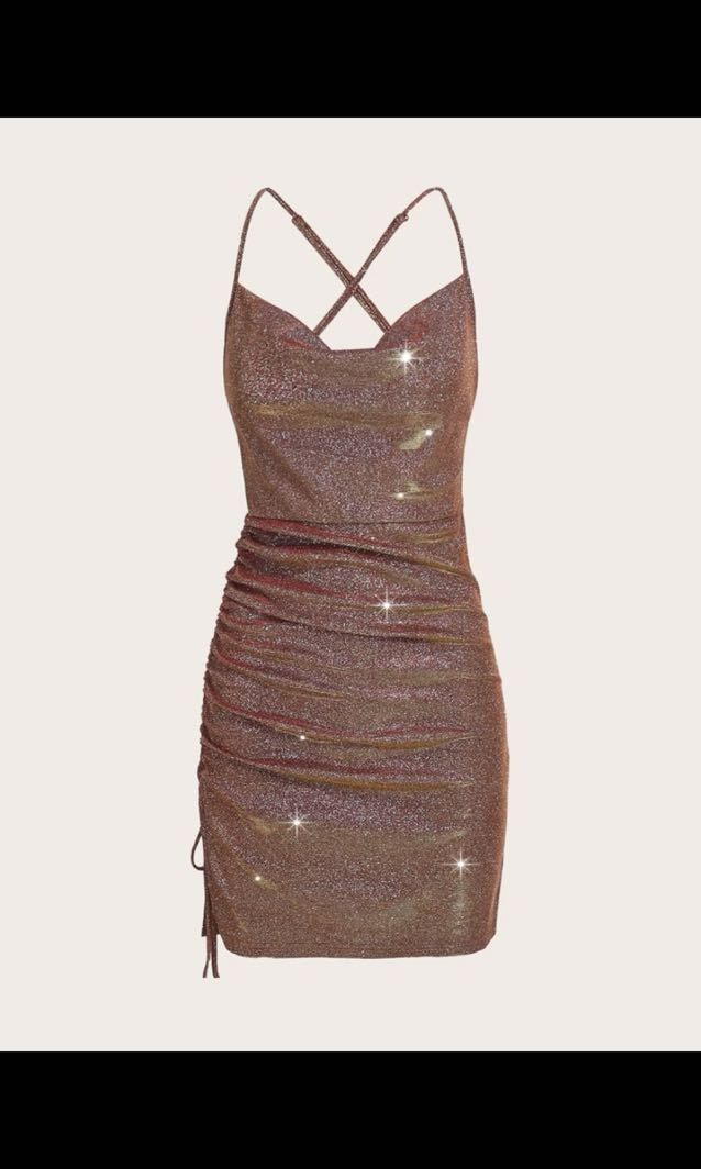 ROSA DEL DESIERTO OLD PINK GLITTER DRESS