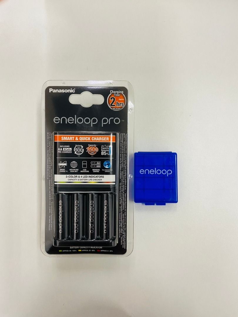 Panasonic Eneloop Pro Advanced Charger with 4 x 2550mAh NiMH AA Batteries