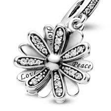 Pandora authentic Sales Sparkling Daisy Flower Dangle Charm