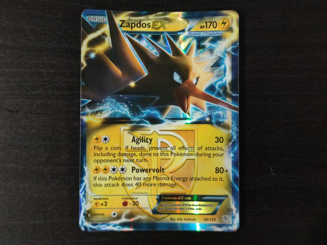 Card Zapdos-EX 48/135 da coleção Plasma Storm