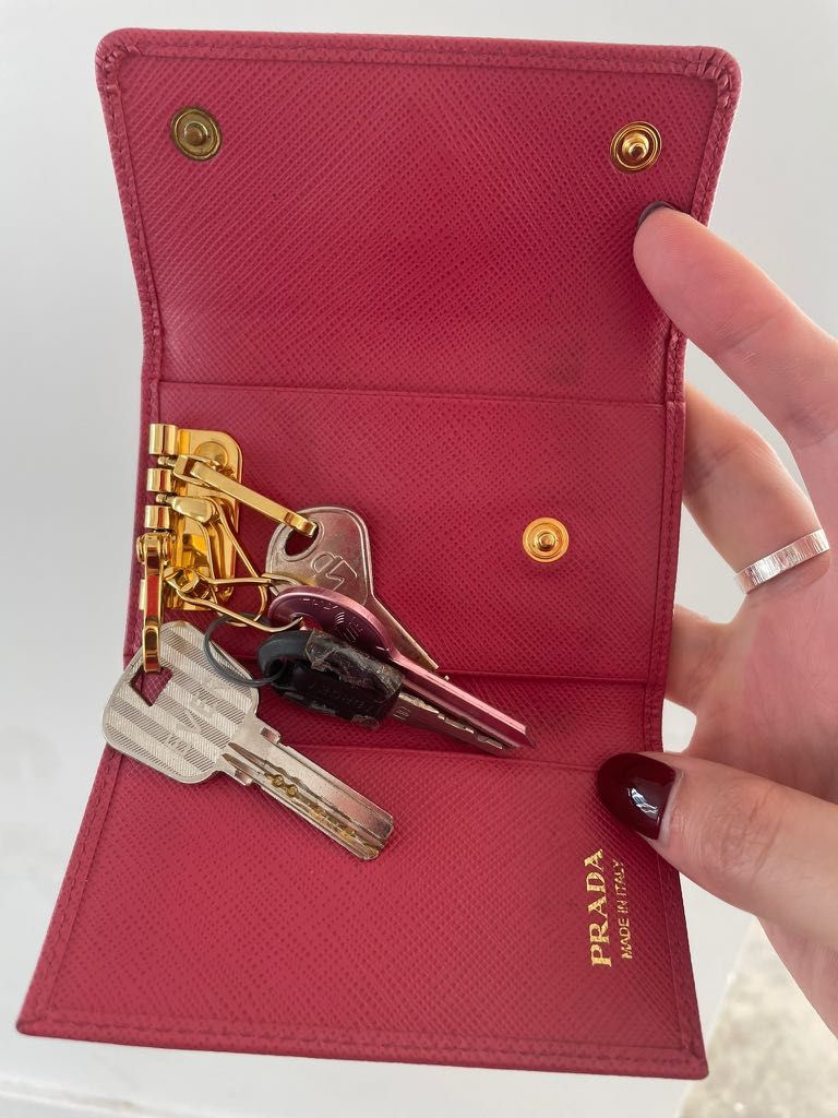 PRADA Saffiano Leather Key Pouch Women s Fashion Bags Wallets