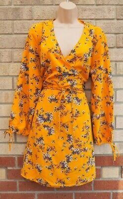 Primark Yellow Floral Wrap Dress