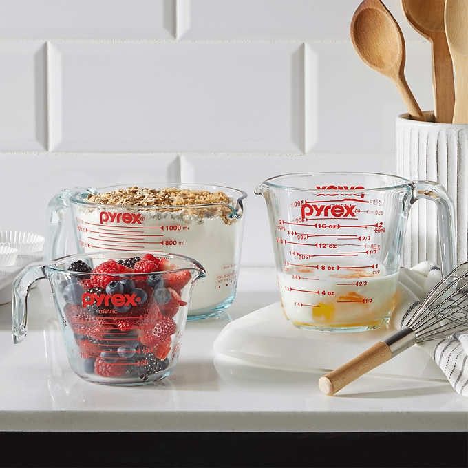 [ANNIVERSARY SALE] Pyrex Glass Measuring Cup Set, 3piece on Carousell