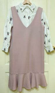 Queen shop 襯衫 魚尾裙 套裝