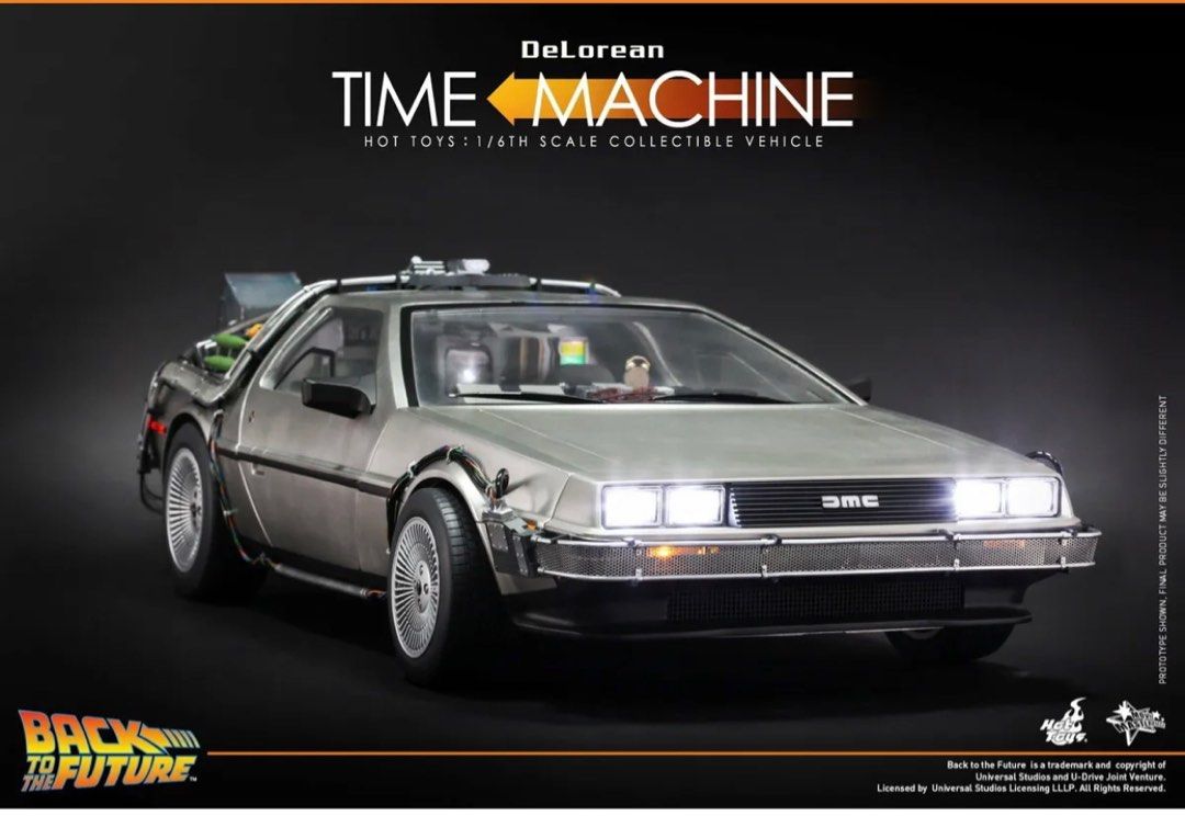 Rare. 1 6 HOT TOYS MMS260 BACK TO THE FUTURE DELOREAN TIME MACHINE CAR 72x35x21CM