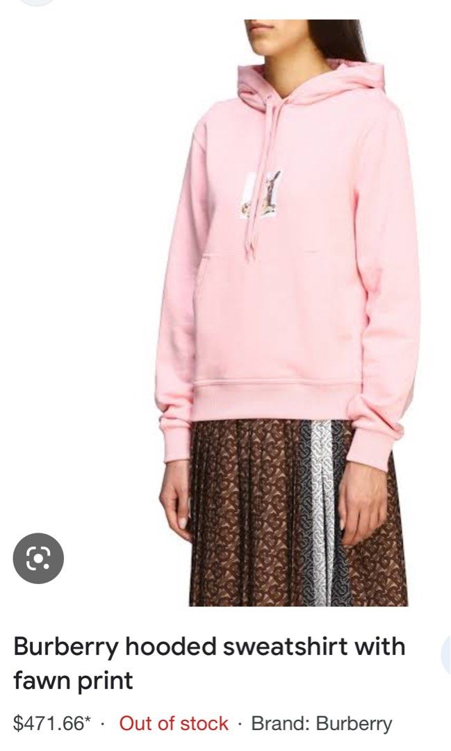 Pink burberry hoodie top