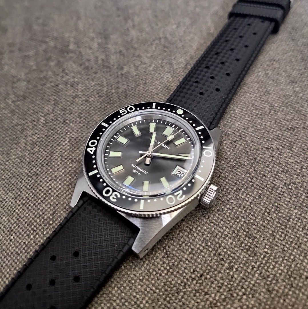 Retail 275 62mas Seestern 38mm Lumed bezel rubber strap, homage to the