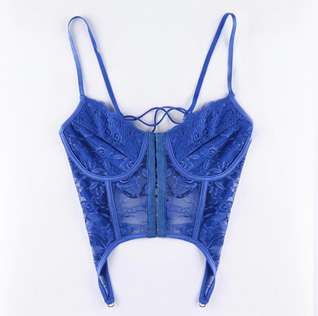 ROYAL BLUE CORSET TOP LACE, Women's Fashion, Tops, Others Tops on Carousell