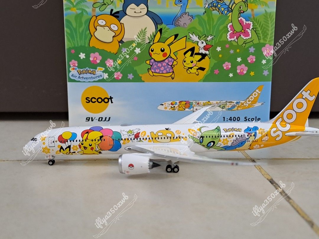 Scoot 酷航比卡超pokemon pikachu 787-9 1:400 1/400 飛機模型phoenix