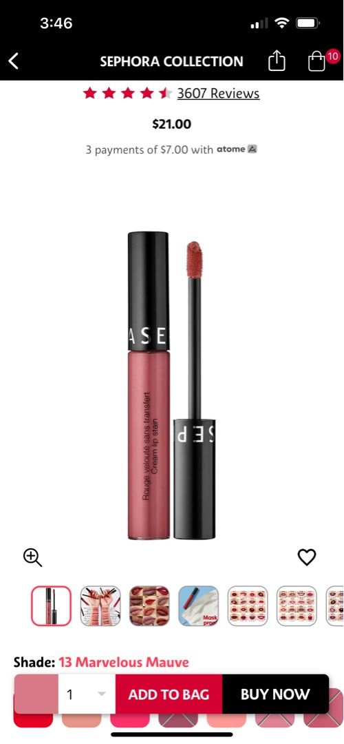 Sephora Cream Lip Stain Liquid Lipstick 13 Marvelous Mauve Beauty And Personal Care Face Makeup