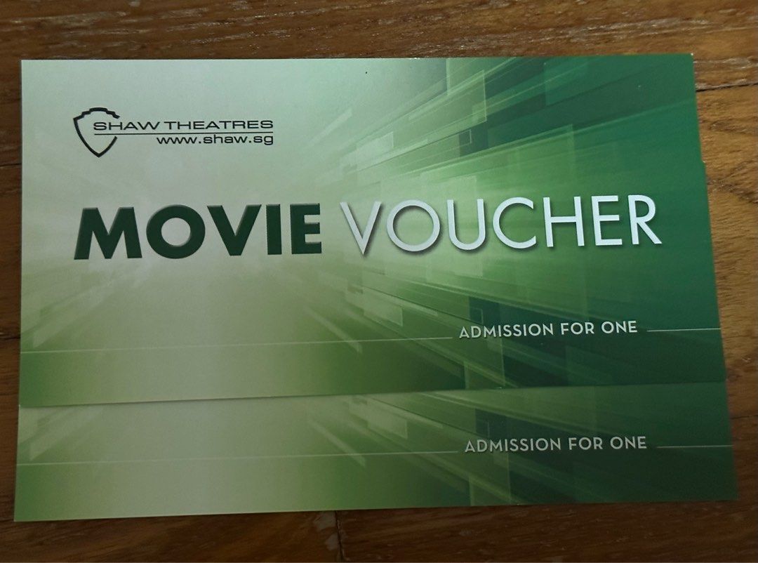 Shaw theatres Movie Voucher (green) 2ticket for 15, Tickets & Vouchers