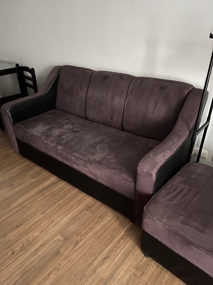 Slightly used sofa with additional side/center sofa, Furniture & Home