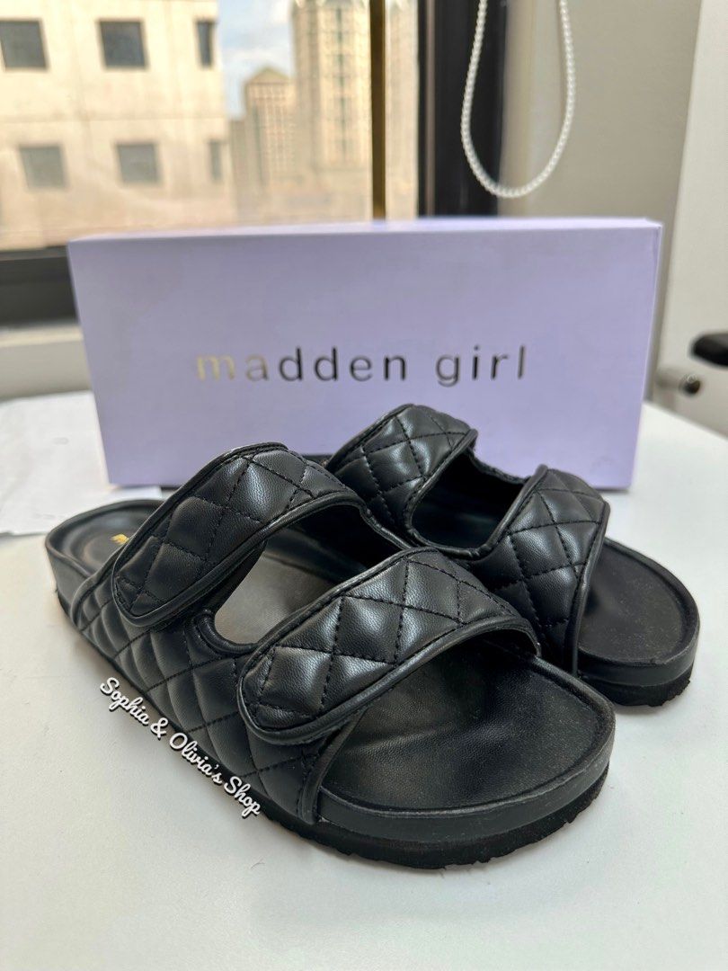 Steve Madden Quilted Slides Women s Fashion Footwear Flats