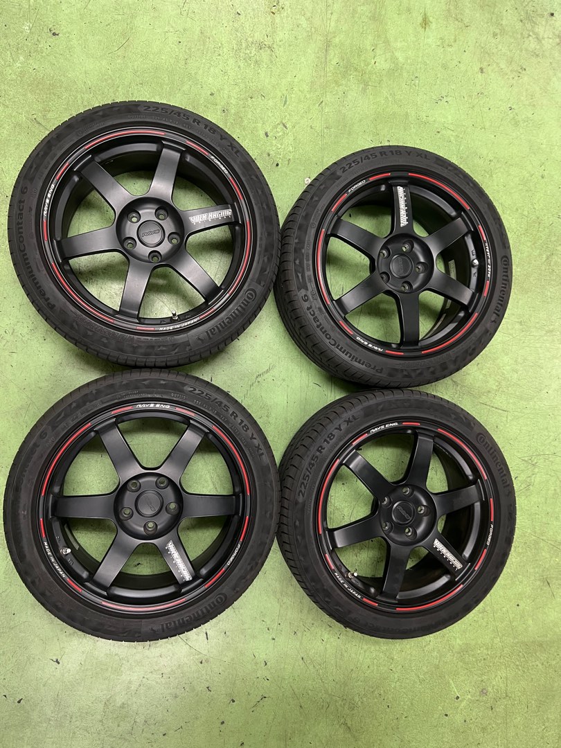TE37 Volk Racing, Car Accessories, Tyres & Rims on Carousell