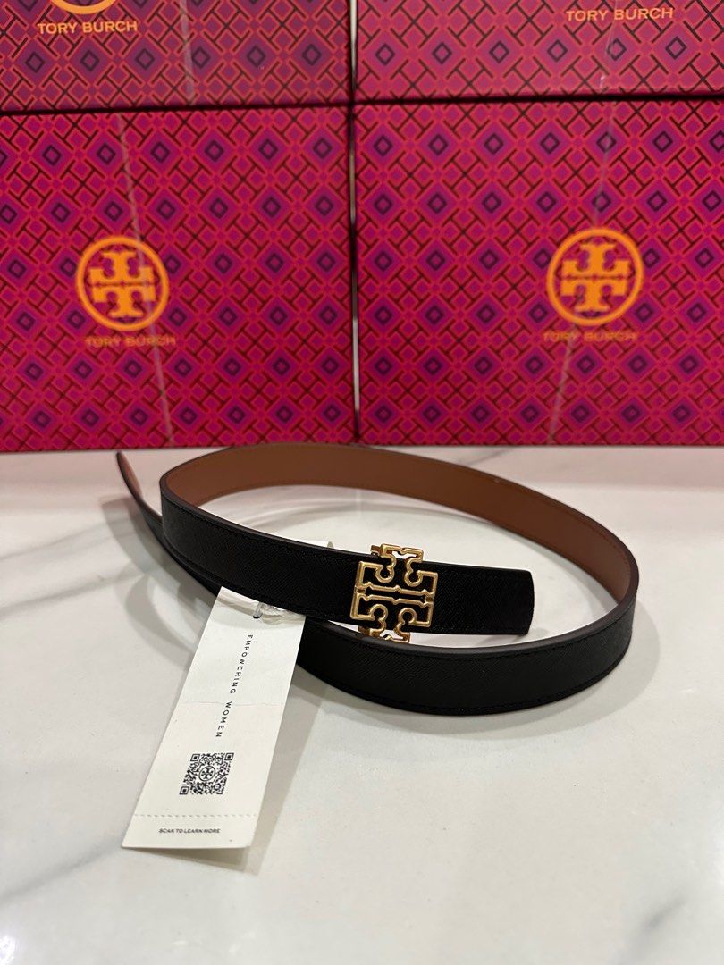 Tory Burch Reversible Logo belt in Black Tory, Luxury