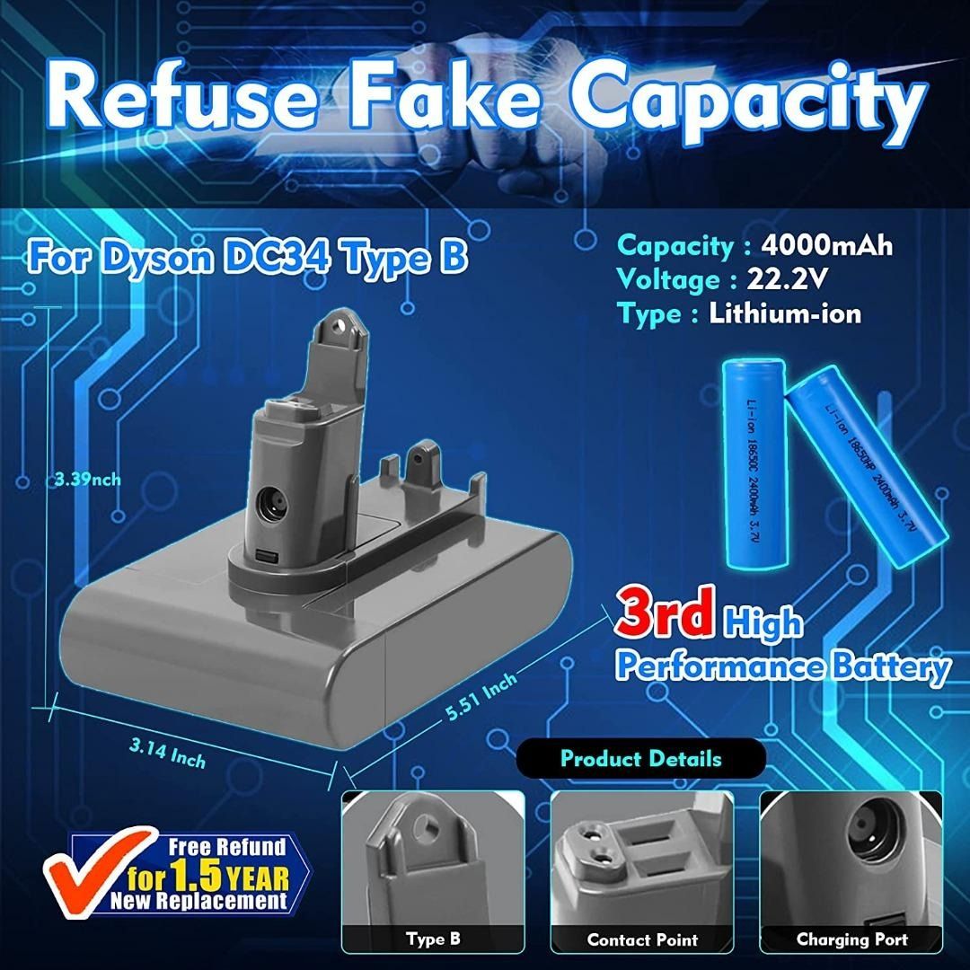Dyson dc34 battery not charging shop