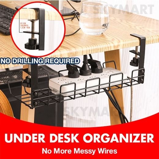 Under Desk Cable Organizer under desk cable management Storage